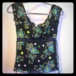 Summer top - black with bright details